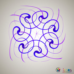 Black and white spiral abstract halftone dots background. Vector illustration