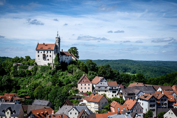 Obraz premium View from the highest point of the town Pottenstein