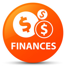Finances (dollar sign) orange round button