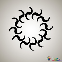 Black and white spiral abstract halftone dots background. Vector illustration