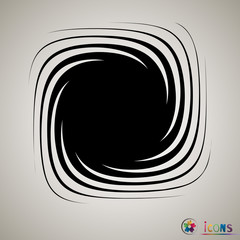 Black and white spiral abstract halftone dots background. Vector illustration