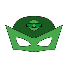 green mask superhero icon image vector illustration design 