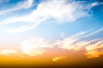Dramatic sunset and sunrise sky.