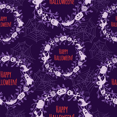 Happy Halloween. Seamless vector background.