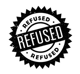 Refused rubber stamp. Grunge design with dust scratches. Effects can be easily removed for a clean, crisp look. Color is easily changed.