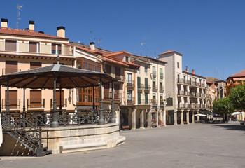 Main square of  Aranda de Duero, Burgos province, Spain - obrazy, fototapety, plakaty