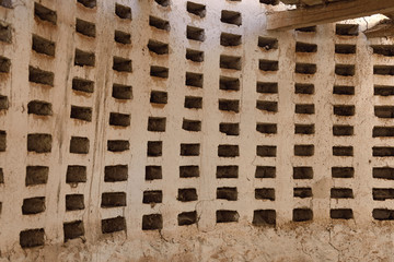 Detail of an old dovecote in Villaviudas, Tierra de Campos, Palencia province,Castilla y Leon, Spain