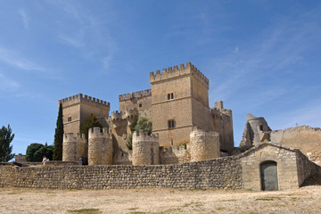 Naklejka premium Castle of Ampudia, Tierra de Campos region, Palencia province, Castilla y Leon, Spain