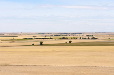 Landscape of Castilla y Leon near the village of Montealetre de Campos in the region of Tierra de Campos, Valladolid Province, Spain,