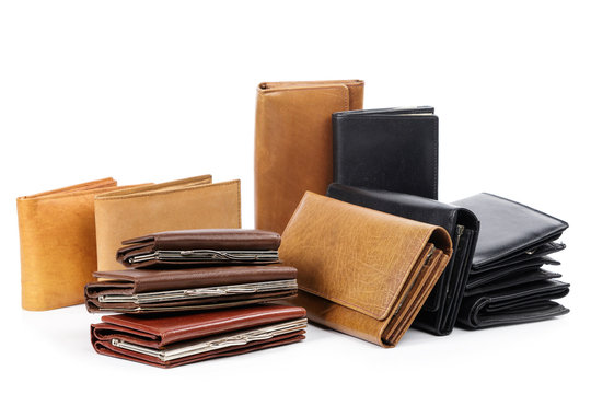 Different Wallets On White Background