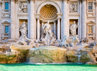 The famous Fontana di Trevi in central Rome