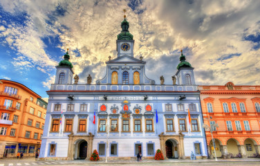 Fototapeta premium Town Hall of Ceske Budejovice in Czech Republic