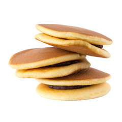 Dorayaki japanese snack dorayaki is a japanese bread japanese pancakes on white background
