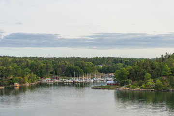 Fototapeta premium Scandinavian landscape with islands,view from sea
