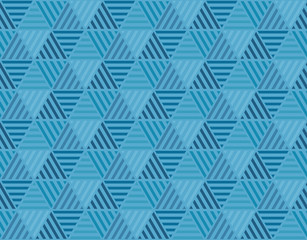 Geometry hexagon motif. marine blue color abstract concept design. vector seamless pattern for fabric, wrapping paper, print and web surface design