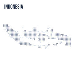 Vector dotted map of Indonesia isolated on white background .