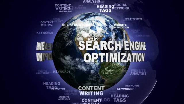 SEO, Search Engine Optimization Keywords Animation, Rendering, Background, Loop, 4k