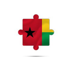 Isolated piece of puzzle with the Guinea-Bissau flag. Vector illustration.
