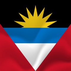 Fototapeta premium Antigua and Barbuda waving flag. Vector illustration.