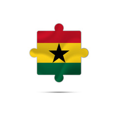 Naklejka premium Isolated piece of puzzle with the Ghana flag. Vector illustration.