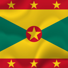 Grenada waving flag. Vector illustration.