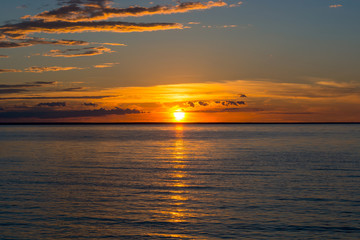 Sea landscape at sunset