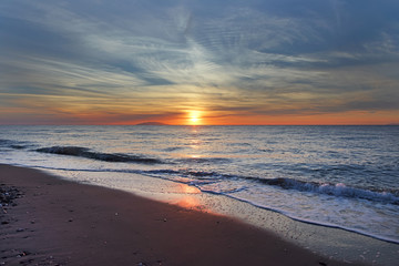 Lever de soleil sur plage