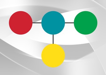 Colorful mind map over bright background