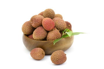 fresh lychees in a bowl