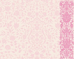 Fototapeta premium wedding card design, paisley floral pattern , India