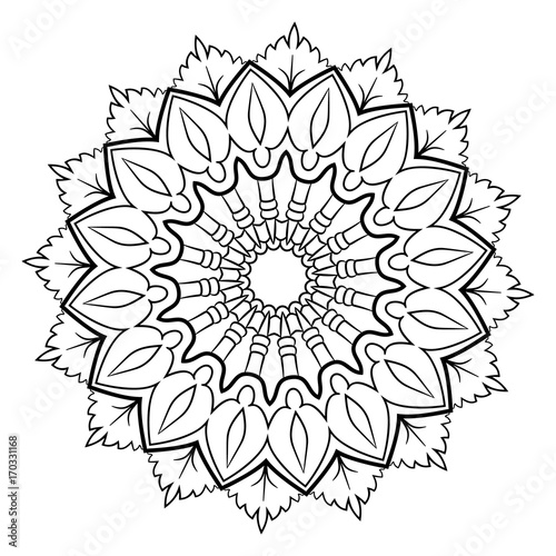 A beautiful monochrome mandala. Hexagonal star. A pattern for a ... A beautiful monochrome mandala. Hexagonal star. A pattern for a ...