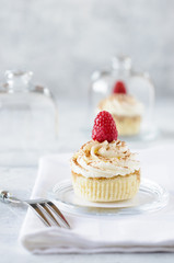 Cupcake with fresh raspberry