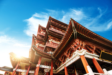 Tengwang Pavilion,Nanchang,traditional, ancient Chinese architecture, made of wood.