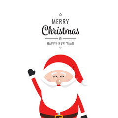 santa claus wave merry christmas isolated background