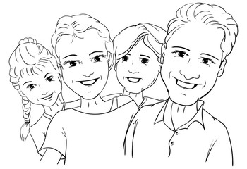  4 persone happy famlly