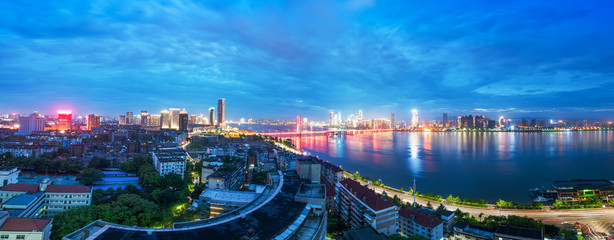 Urban Landscape, aerial China Nanchang skyscrapers.