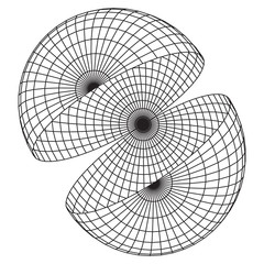 Wireframe Mesh Hemisphere Shell. Connection Structure. Digital Data Visualization Concept. Vector Illustration.