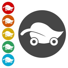 Eco Car icons set- Illustration 