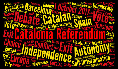 Catalonia referendum word cloud - obrazy, fototapety, plakaty