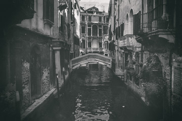 A glimpse of a Canal in Venice antique photo
