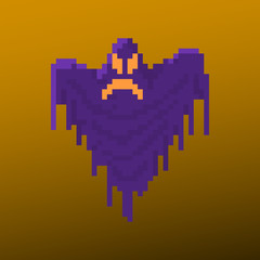 Pixel character ghost for games and applications