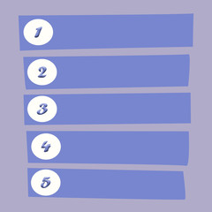 Obraz premium Infographics of a five-point list on purple background