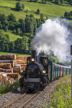 Fototapeta train à vapeur touristique