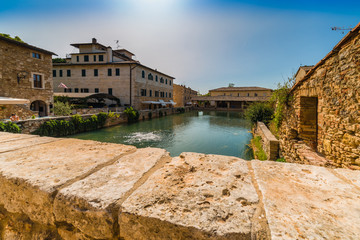 unusual public square of medieval village