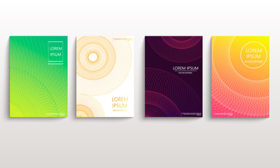Fototapeta premium Set of cards with blend liqud colors. Futuristic abstract design. Usable for banners, covers, layout and posters. Vector.