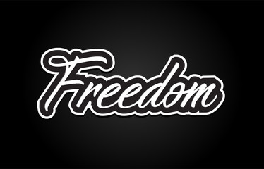 freedom word text banner postcard logo icon design creative concept idea © dragomirescu
