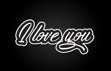 i love you word text banner postcard logo icon design creative concept idea