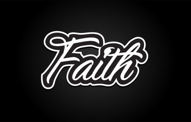 faith word text banner postcard logo icon design creative concept idea