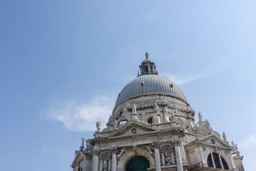 Fototapeta premium View of a detail of the Basilica of Santa Maria della Salute, July 21, 2017 Venice, Italy