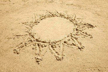 Sun shape - beach, sand